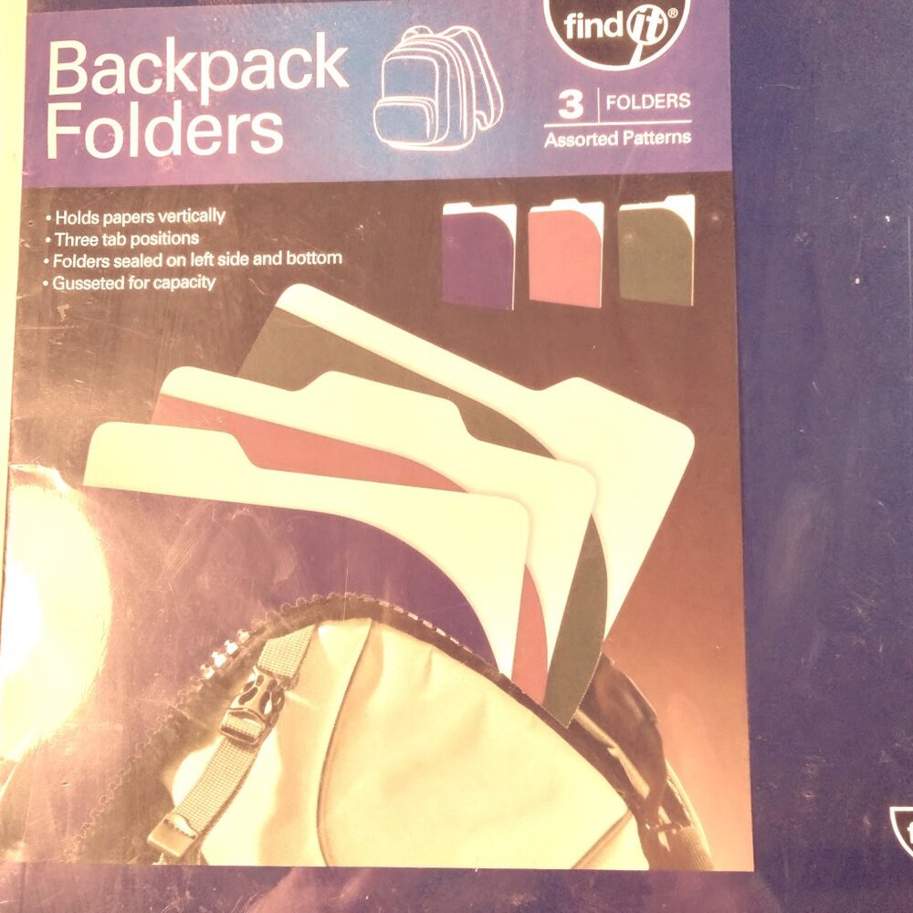 Backpack Folders Find It 3 Pack Assorted Colors Vertical Paper Storage Label Tab